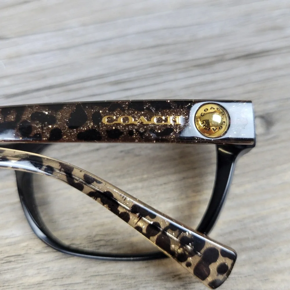 Coach Eyeglasses Frames HC 6082 T 5353 Black/Wild Beast Animal Print 53-17-135